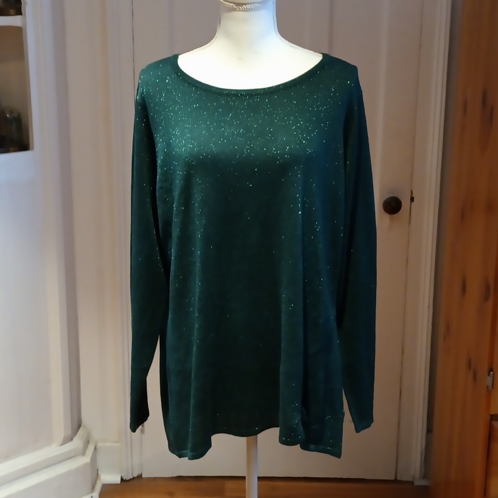 Belle by Kim Gravel Lurex Side Twist Hem Sweater